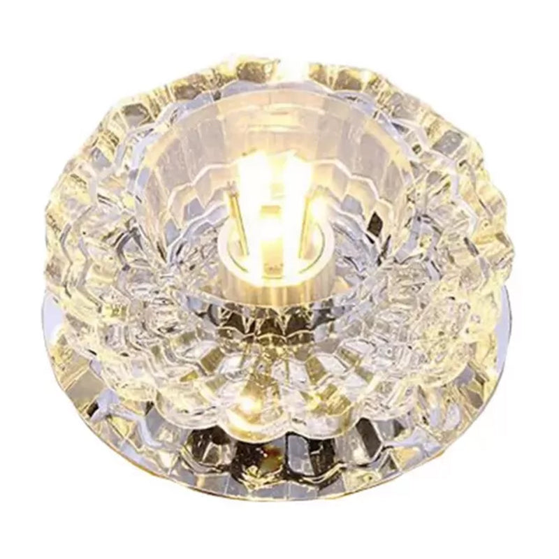 Floral Shape Clear Crystal Flush Mount Round Flushmount Ceiling Fixture Clearhalo 'Ceiling Lights' 'Close To Ceiling Lights' 'Close to ceiling' 'Flush mount' Lighting' 1913468