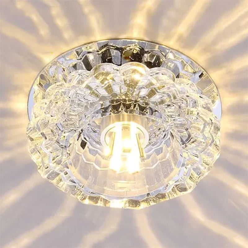 Floral Shape Clear Crystal Flush Mount Round Flushmount Ceiling Fixture Clearhalo 'Ceiling Lights' 'Close To Ceiling Lights' 'Close to ceiling' 'Flush mount' Lighting' 1913469