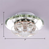 Clear Crystal Block Flush Mount Ceiling Light Round Flushmount Ceiling Fixture Clearhalo 'Ceiling Lights' 'Close To Ceiling Lights' 'Close to ceiling' 'Flush mount' Lighting' 1913478