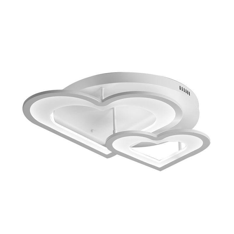 Acrylic Loving Heart Ceiling Lamp Dining Room Hallway Modern LED Ceiling Mount Light in White Clearhalo 'Ceiling Lights' 'Close To Ceiling Lights' 'Close to ceiling' 'Semi-flushmount' Lighting' 191420