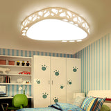 Baby Room Hollow Triangle Ceiling Fixture Metal Acrylic Modern LED Ceiling Mount Light White Clearhalo 'Ceiling Lights' 'Close To Ceiling Lights' 'Close to ceiling' 'Flush mount' Lighting' 191435