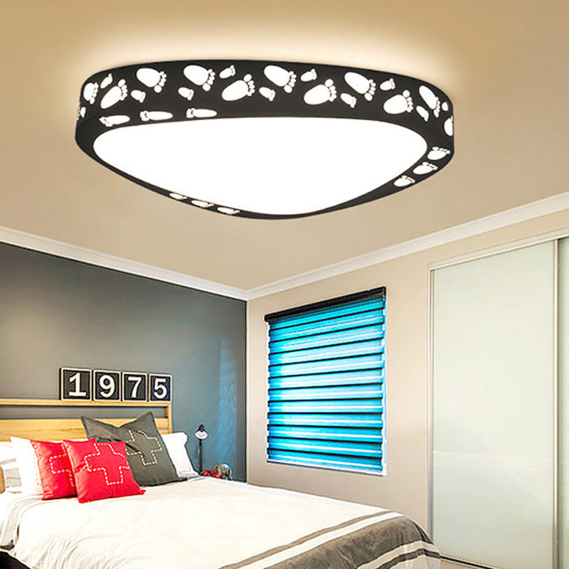 Baby Room Hollow Triangle Ceiling Fixture Metal Acrylic Modern LED Ceiling Mount Light Clearhalo 'Ceiling Lights' 'Close To Ceiling Lights' 'Close to ceiling' 'Flush mount' Lighting' 191441