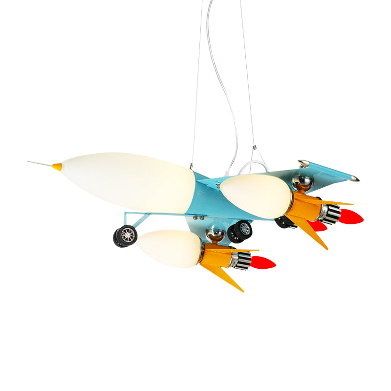 Blue Air Plane Pendant Light Cool Metal Suspension Light for Boys Bedroom Clearhalo 'Ceiling Lights' 'Chandeliers' Lighting' options 191493