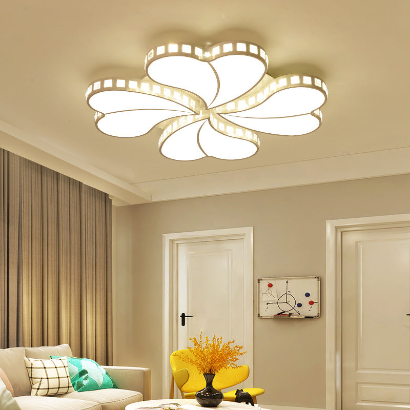 Child Bedroom Loving Heart Flush Ceiling Light Acrylic Luxurious White Ceiling Lamp with Crystal Clearhalo 'Ceiling Lights' 'Close To Ceiling Lights' 'Close to ceiling' 'Flush mount' Lighting' 191515