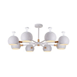 Living Room Dome Shape Hanging Light Iron 8 Bulbs Macaron Style Pendant Light Fixture Clearhalo 'Ceiling Lights' 'Chandeliers' Lighting' options 191615