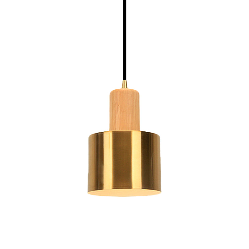 Modern Drum Shape Pendant Light 1 Light Metallic Ceiling Pendant Lamp in Gold for Kitchen Clearhalo 'Ceiling Lights' 'Modern Pendants' 'Modern' 'Pendant Lights' 'Pendants' Lighting' 191631