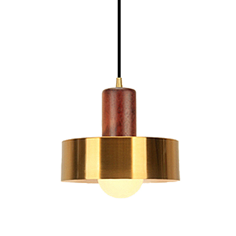 Modern Drum Shape Pendant Light 1 Light Metallic Ceiling Pendant Lamp in Gold for Kitchen Clearhalo 'Ceiling Lights' 'Modern Pendants' 'Modern' 'Pendant Lights' 'Pendants' Lighting' 191635