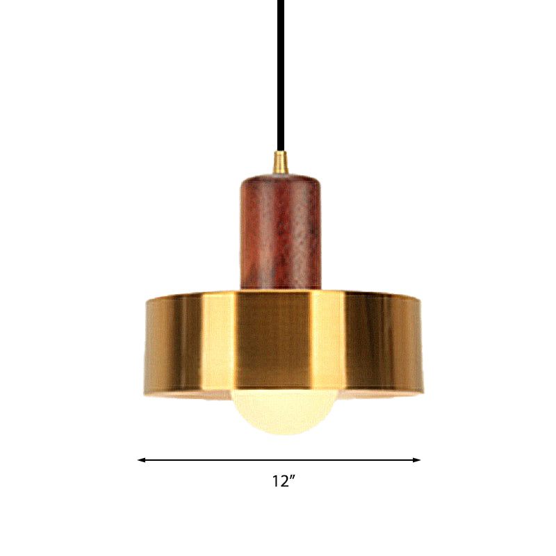 Modern Drum Shape Pendant Light 1 Light Metallic Ceiling Pendant Lamp in Gold for Kitchen Clearhalo 'Ceiling Lights' 'Modern Pendants' 'Modern' 'Pendant Lights' 'Pendants' Lighting' 191636