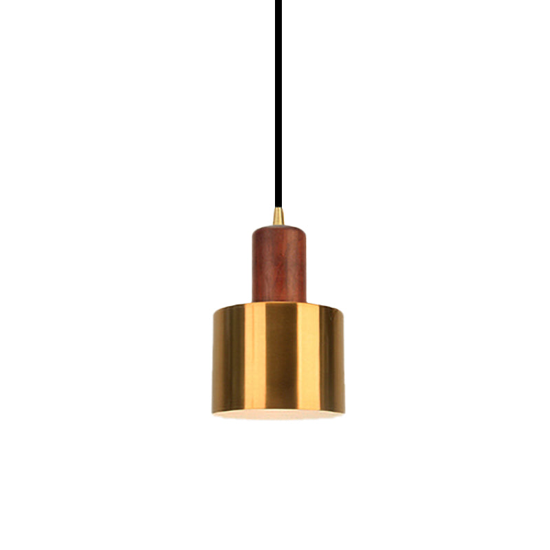 Modern Drum Shape Pendant Light 1 Light Metallic Ceiling Pendant Lamp in Gold for Kitchen Clearhalo 'Ceiling Lights' 'Modern Pendants' 'Modern' 'Pendant Lights' 'Pendants' Lighting' 191639