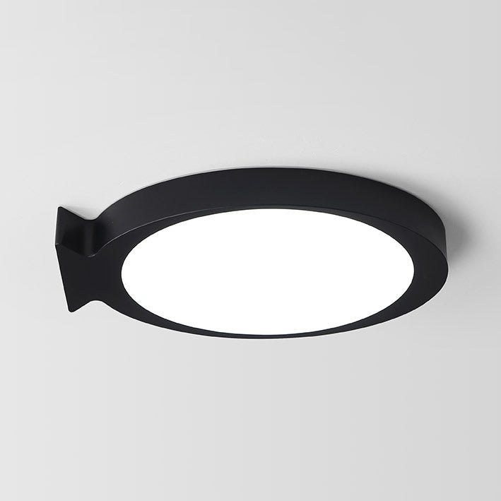 Acrylic Oval Fish Flushmount Light Creative Lovely LED Ceiling Lamp for Kindergarten Bathroom Black Clearhalo 'Ceiling Lights' 'Close To Ceiling Lights' 'Close to ceiling' 'Flush mount' Lighting' 191659