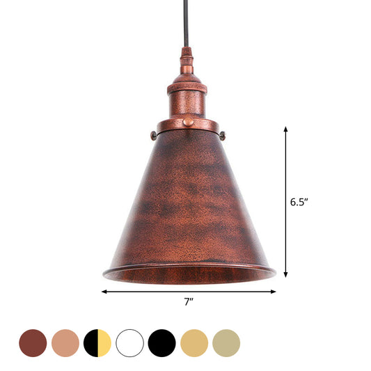 Rust/Copper/Brass Horn Shaped Pendant Lighting Industrial Metal 1-Light Bedside Pendulum Light Clearhalo 'Art Deco Pendants' 'Black' 'Cast Iron' 'Ceiling Lights' 'Ceramic' 'Crystal' 'Industrial Pendants' 'Industrial' 'Metal' 'Middle Century Pendants' 'Pendant Lights' 'Pendants' 'Rustic Pendants' 'Tiffany' Lighting' 1916693