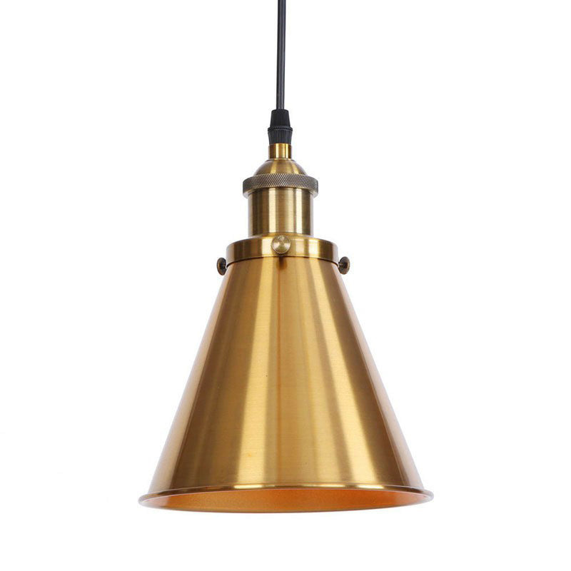 Rust/Copper/Brass Horn Shaped Pendant Lighting Industrial Metal 1-Light Bedside Pendulum Light Brass Clearhalo 'Art Deco Pendants' 'Black' 'Cast Iron' 'Ceiling Lights' 'Ceramic' 'Crystal' 'Industrial Pendants' 'Industrial' 'Metal' 'Middle Century Pendants' 'Pendant Lights' 'Pendants' 'Rustic Pendants' 'Tiffany' Lighting' 1916702