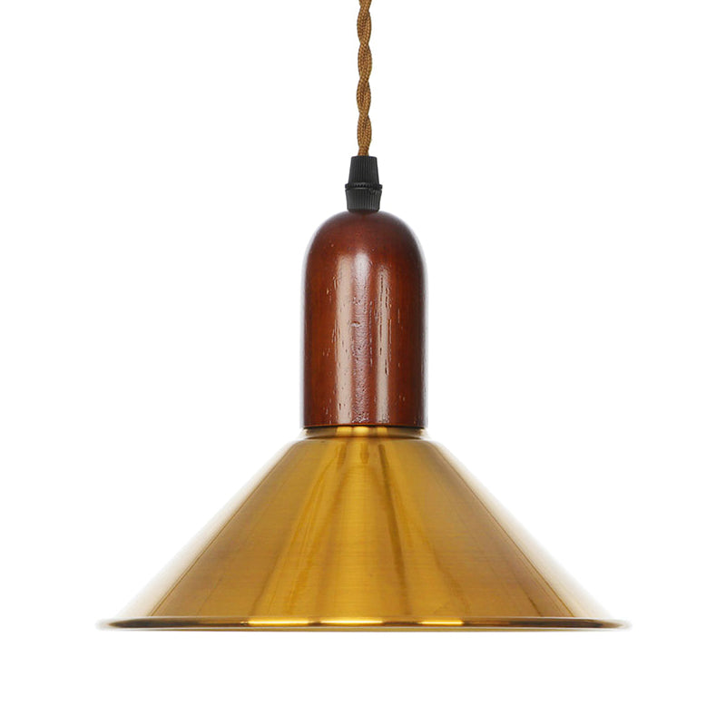 Bronze Finish Disc/Dome/Cone Ceiling Lamp Antiqued Iron Single-Bulb Dining Room Hanging Pendant Light Clearhalo 'Art Deco Pendants' 'Cast Iron' 'Ceiling Lights' 'Ceramic' 'Crystal' 'Industrial Pendants' 'Industrial' 'Metal' 'Middle Century Pendants' 'Pendant Lights' 'Pendants' 'Tiffany' Lighting' 1916807