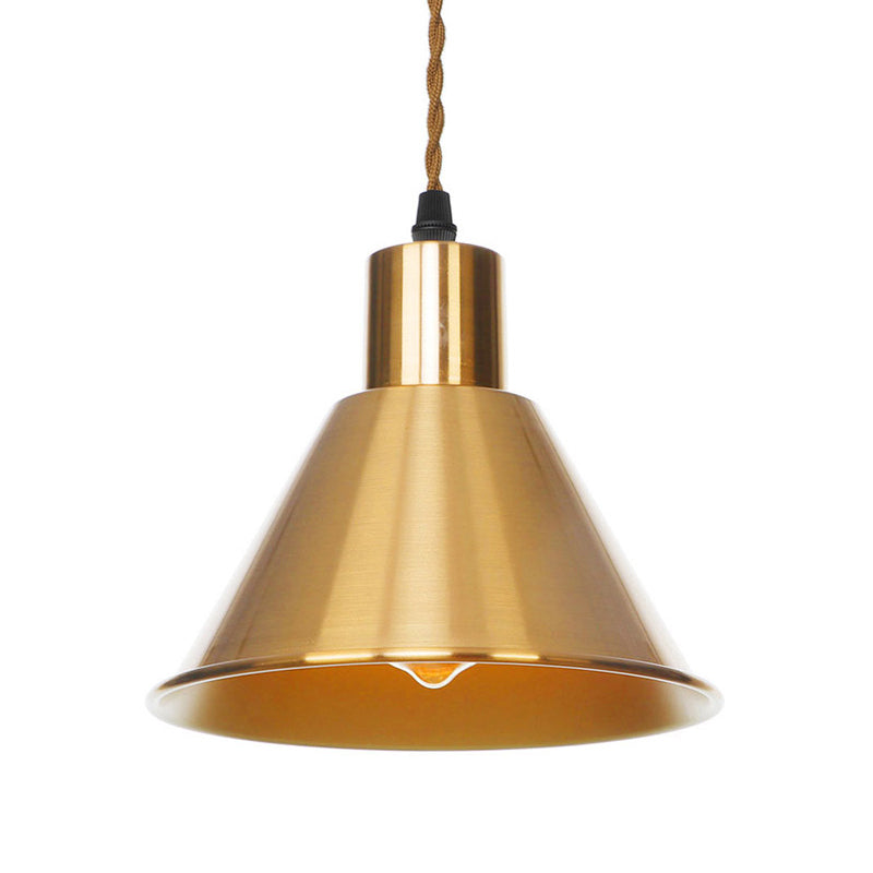 Bronze Finish Disc/Dome/Cone Ceiling Lamp Antiqued Iron Single-Bulb Dining Room Hanging Pendant Light Bronze C Clearhalo 'Art Deco Pendants' 'Cast Iron' 'Ceiling Lights' 'Ceramic' 'Crystal' 'Industrial Pendants' 'Industrial' 'Metal' 'Middle Century Pendants' 'Pendant Lights' 'Pendants' 'Tiffany' Lighting' 1916813
