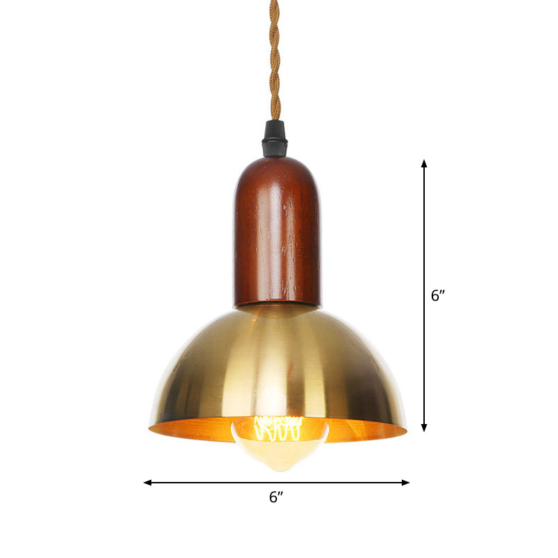 Bronze Finish Disc/Dome/Cone Ceiling Lamp Antiqued Iron Single-Bulb Dining Room Hanging Pendant Light Clearhalo 'Art Deco Pendants' 'Cast Iron' 'Ceiling Lights' 'Ceramic' 'Crystal' 'Industrial Pendants' 'Industrial' 'Metal' 'Middle Century Pendants' 'Pendant Lights' 'Pendants' 'Tiffany' Lighting' 1916818