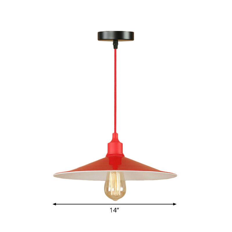 Red Saucer Suspension Lighting Factory Metal 1/3-Head Living Room Swag Pendant Light Clearhalo 'Art Deco Pendants' 'Cast Iron' 'Ceiling Lights' 'Ceramic' 'Crystal' 'Industrial Pendants' 'Industrial' 'Metal' 'Middle Century Pendants' 'Pendant Lights' 'Pendants' 'Tiffany' Lighting' 1916822