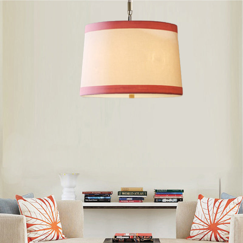 Fabric Drum Pendant Light Nursing Room 5 Bulbs Simple Style Hanging Light Clearhalo 'Ceiling Lights' 'Pendant Lights' 'Pendants' Lighting' 191689