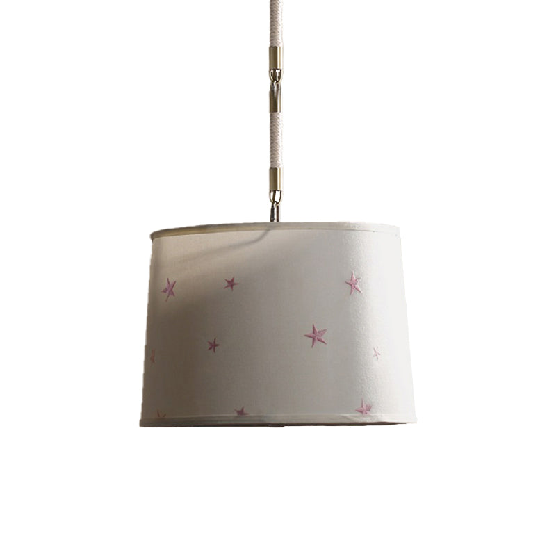 Fabric Drum Pendant Light Nursing Room 5 Bulbs Simple Style Hanging Light Clearhalo 'Ceiling Lights' 'Pendant Lights' 'Pendants' Lighting' 191698