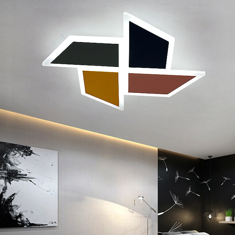 Cartoon Toy Windmill Flush Mount Light Acrylic Multi-Colored LED Ceiling Light for Study Room Black-Brown White Clearhalo 'Ceiling Lights' 'Close To Ceiling Lights' 'Close to ceiling' 'Flush mount' Lighting' 191711