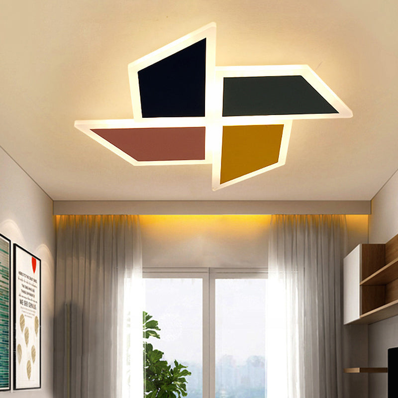 Cartoon Toy Windmill Flush Mount Light Acrylic Multi-Colored LED Ceiling Light for Study Room Black-Brown Clearhalo 'Ceiling Lights' 'Close To Ceiling Lights' 'Close to ceiling' 'Flush mount' Lighting' 191712