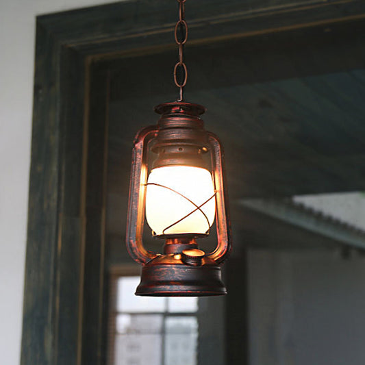 Milk Glass Kerosene Drop Pendant Farmhouse 5.5"/7"/8" Wide 1-Bulb Dining Room Hanging Light Fixture in Copper Clearhalo 'Art Deco Pendants' 'Cast Iron' 'Ceiling Lights' 'Ceramic' 'Crystal' 'Industrial Pendants' 'Industrial' 'Metal' 'Middle Century Pendants' 'Pendant Lights' 'Pendants' 'Tiffany' Lighting' 1917168