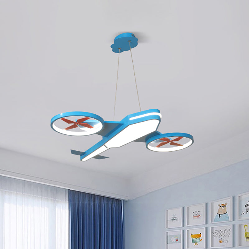 Acrylic Slim Panel Plane Pendant Light Child Bedroom Kindergarten Kids Hanging Lamp Blue Clearhalo 'Ceiling Lights' 'Chandeliers' Lighting' options 191717_996e3f4d-1bf4-4ba9-98ea-7d843b07d39f