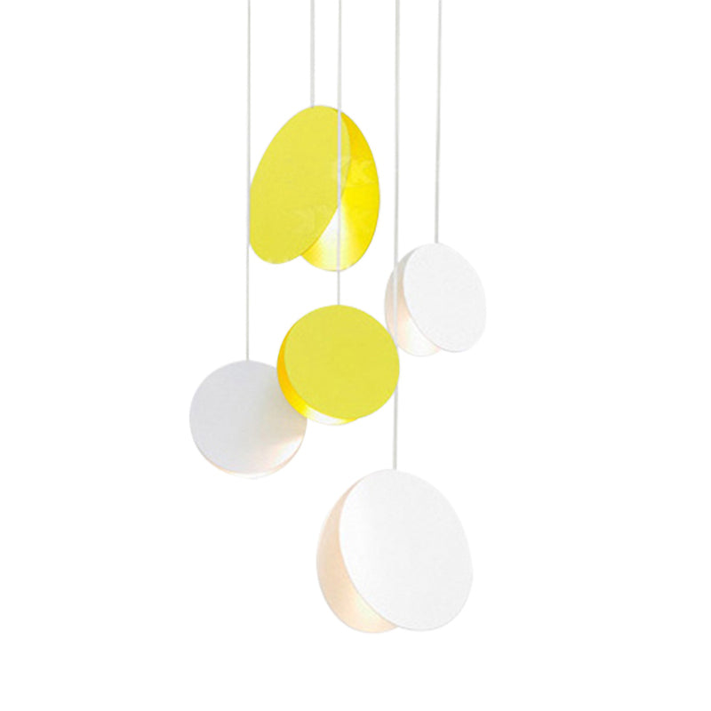 Contemporary Pendant Light with Circle Shade Metal Ceiling Pendant for Restaurant Yellow Clearhalo 'Ceiling Lights' 'Pendant Lights' 'Pendants' Lighting' 191742_07c1fbc8-6eb3-44cf-b5be-cb73fd24c9ea