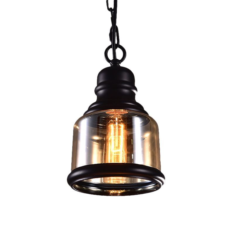 Black Globe/Bottle/Oval Drop Pendant Industrial Smoky Grey Glass 1 Head Kitchen Hanging Light Kit Clearhalo 'Ceiling Lights' 'Close To Ceiling Lights' 'Glass shade' 'Glass' 'Industrial Pendants' 'Industrial' 'Middle Century Pendants' 'Pendant Lights' 'Pendants' 'Tiffany' Lighting' 1917446