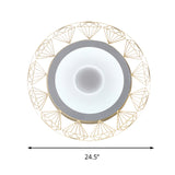 Round LED Ceiling Mount Light with Diamond Wire Modern Acrylic Ceiling Lamp in White for Kindergarten Clearhalo 'Ceiling Lights' 'Close To Ceiling Lights' 'Close to ceiling' 'Flush mount' Lighting' 191772