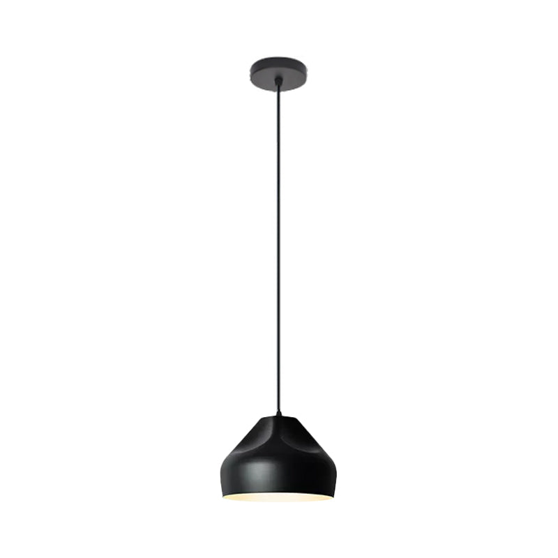 1-Light Bakery Ceiling Pendant Macaron Black/Yellow/Green Hanging Light Kit with Elongated/Bowl Aluminum Shade Clearhalo 'Ceiling Lights' 'Pendant Lights' 'Pendants' Lighting' 1917872