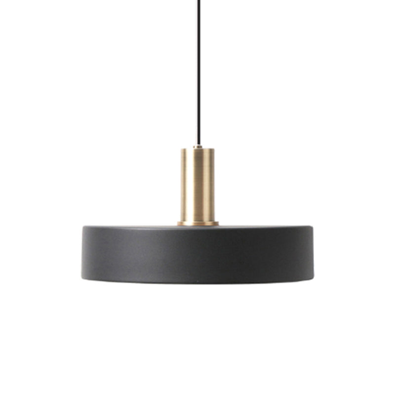 Nordic 1 Bulb Hanging Lamp Black and Gold Round/Cone/Cylinder Drop Pendant with Iron Shade for Kitchen Clearhalo 'Ceiling Lights' 'Pendant Lights' 'Pendants' Lighting' 1917878