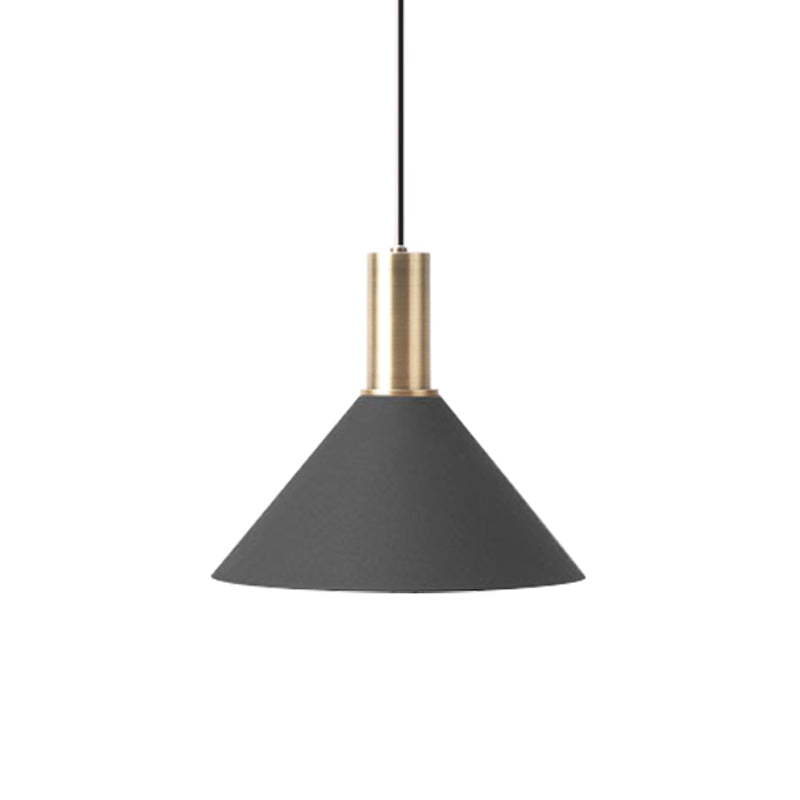 Nordic 1 Bulb Hanging Lamp Black and Gold Round/Cone/Cylinder Drop Pendant with Iron Shade for Kitchen Clearhalo 'Ceiling Lights' 'Pendant Lights' 'Pendants' Lighting' 1917881