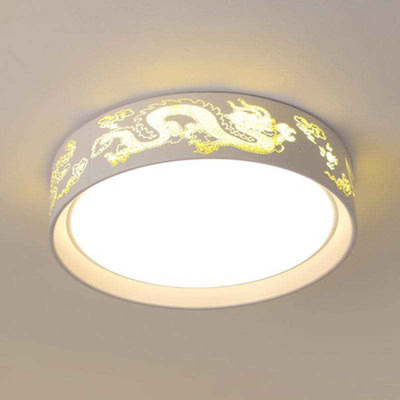 Hammered Metal Circular Flush mount Light Monochromatic Flush Ceiling Light Fixture in White for Children' s Bedroom Clearhalo 'Ceiling Lights' 'Close To Ceiling Lights' 'Close to ceiling' 'Flush mount' Lighting' 191817