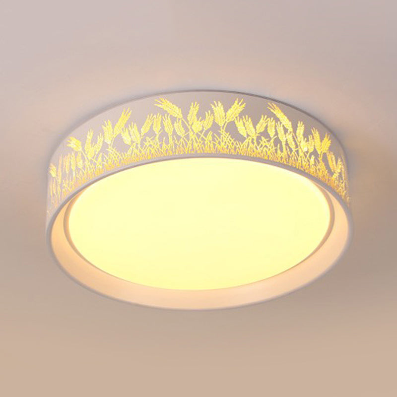 Hammered Metal Circular Flush mount Light Monochromatic Flush Ceiling Light Fixture in White for Children' s Bedroom Clearhalo 'Ceiling Lights' 'Close To Ceiling Lights' 'Close to ceiling' 'Flush mount' Lighting' 191824