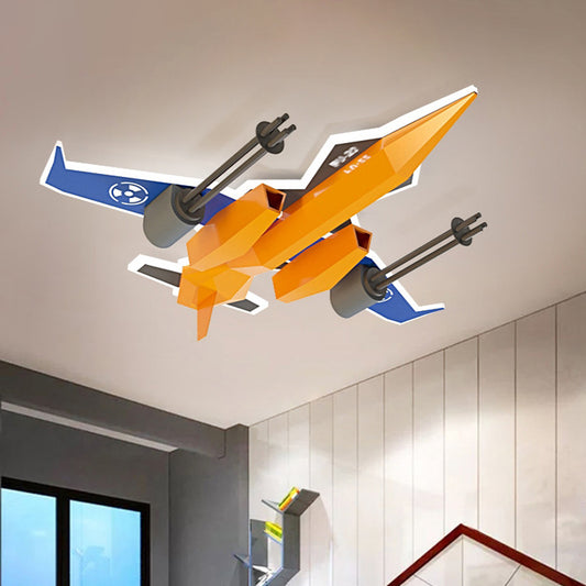 Fighter Figure Acrylic Ceiling Light Fixture Modernist LED Yellow Flush Mount Lamp for Children Room Yellow Clearhalo 'Ceiling Lights' 'Close To Ceiling Lights' 'Close to ceiling' 'Flush mount' Lighting' 1918893