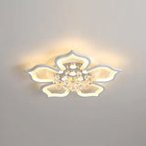 Blossom Flush Light Fixture Contemporary Acrylic LED Bedroom Ceiling Lamp in Warm/White Light with Crystal Accent Clearhalo 'Ceiling Lights' 'Close To Ceiling Lights' 'Close to ceiling' 'Flush mount' Lighting' 1918903