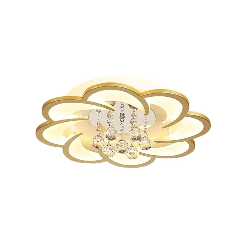 Modernist Petal Flush Ceiling Light Fixture Acrylic 20.5"/27" W LED Bedroom Flushmount in Gold, Warm/White Light Clearhalo 'Ceiling Lights' 'Close To Ceiling Lights' 'Close to ceiling' 'Flush mount' Lighting' 1918918