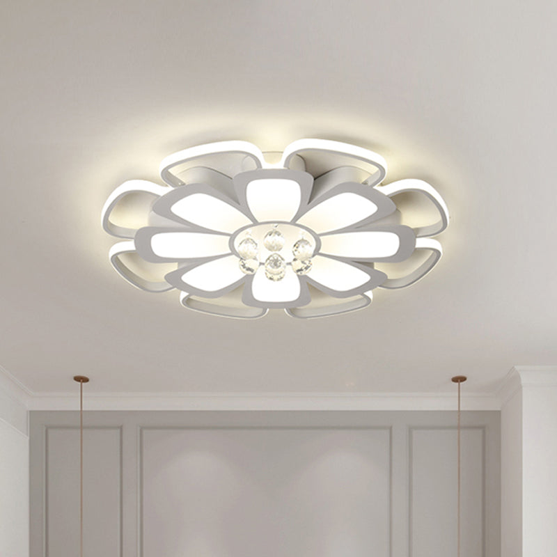 Acrylic Petal Flush Mount Light Fixture Simple 20.5"/27" W LED White Ceiling Lamp in Warm/White Light with Round Design Clearhalo 'Ceiling Lights' 'Close To Ceiling Lights' 'Close to ceiling' 'Flush mount' Lighting' 1918946