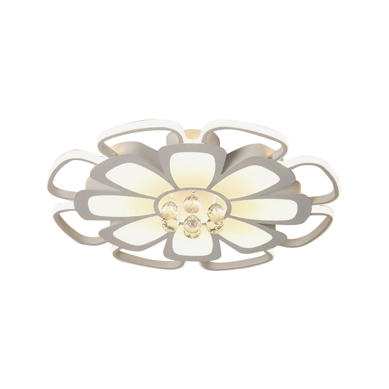 Acrylic Petal Flush Mount Light Fixture Simple 20.5"/27" W LED White Ceiling Lamp in Warm/White Light with Round Design Clearhalo 'Ceiling Lights' 'Close To Ceiling Lights' 'Close to ceiling' 'Flush mount' Lighting' 1918947