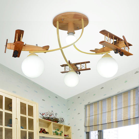 Nordic Plane Flush Mount Ceiling Light Wooden Ceiling Light for Bedroom Wood A Clearhalo 'Ceiling Lights' 'Close To Ceiling Lights' 'Close to ceiling' 'Semi-flushmount' Lighting' 1919088