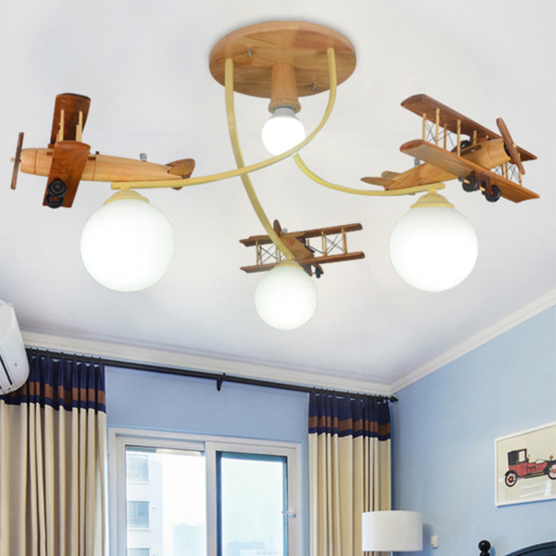 Nordic Plane Flush Mount Ceiling Light Wooden Ceiling Light for Bedroom Clearhalo 'Ceiling Lights' 'Close To Ceiling Lights' 'Close to ceiling' 'Semi-flushmount' Lighting' 1919089