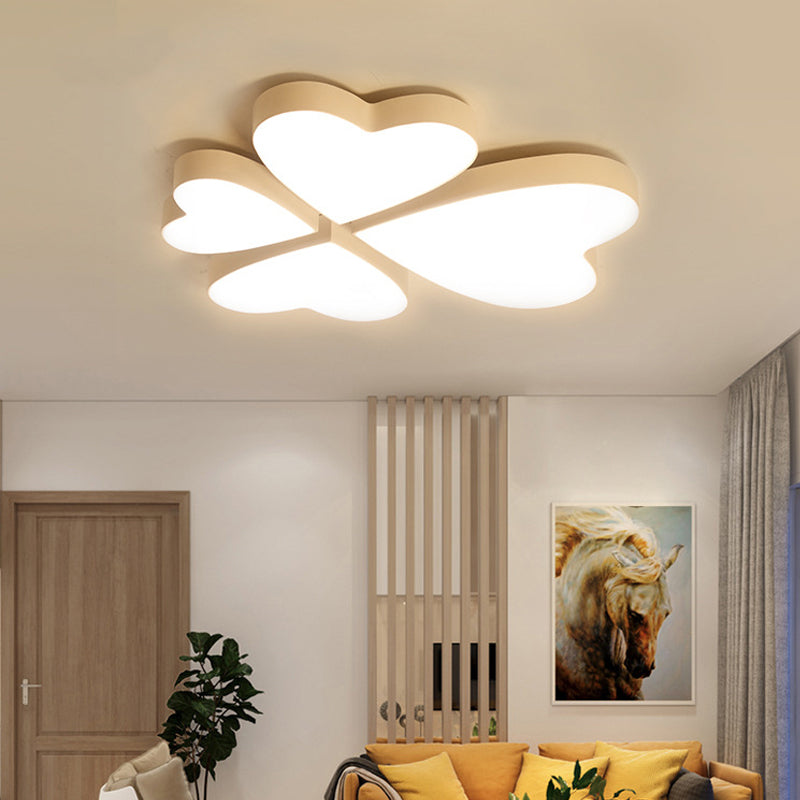 Acrylic Flower Flush Mount Ceiling Light Contemporary LED Flush Ceiling Lights for Living Room Pink White Clearhalo 'Ceiling Lights' 'Close To Ceiling Lights' 'Close to ceiling' 'Flush mount' Lighting' 191990