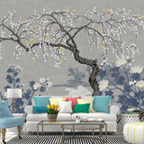 Asia Longan Trees Harvest Mural Dark Color Flower Wall Art for Dining Room, Custom-Made Clearhalo 'Wall Decor' 'Wall Mural' 1920546