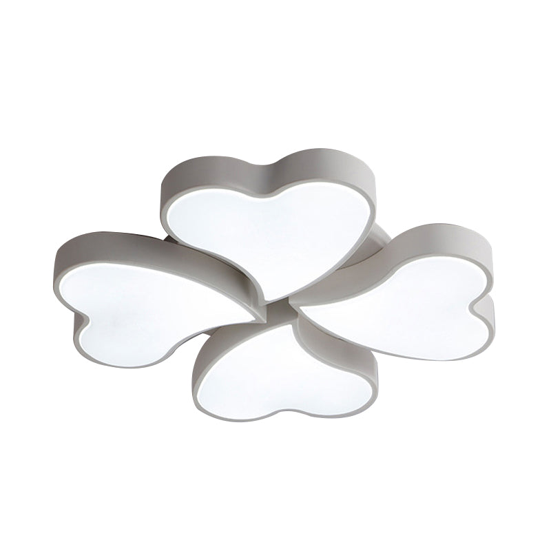 Acrylic Heart Ceiling Light Fixture Art Deco LED Flush Ceiling Lights in White for Bedroom Clearhalo 'Ceiling Lights' 'Close To Ceiling Lights' 'Close to ceiling' Lighting' 192075