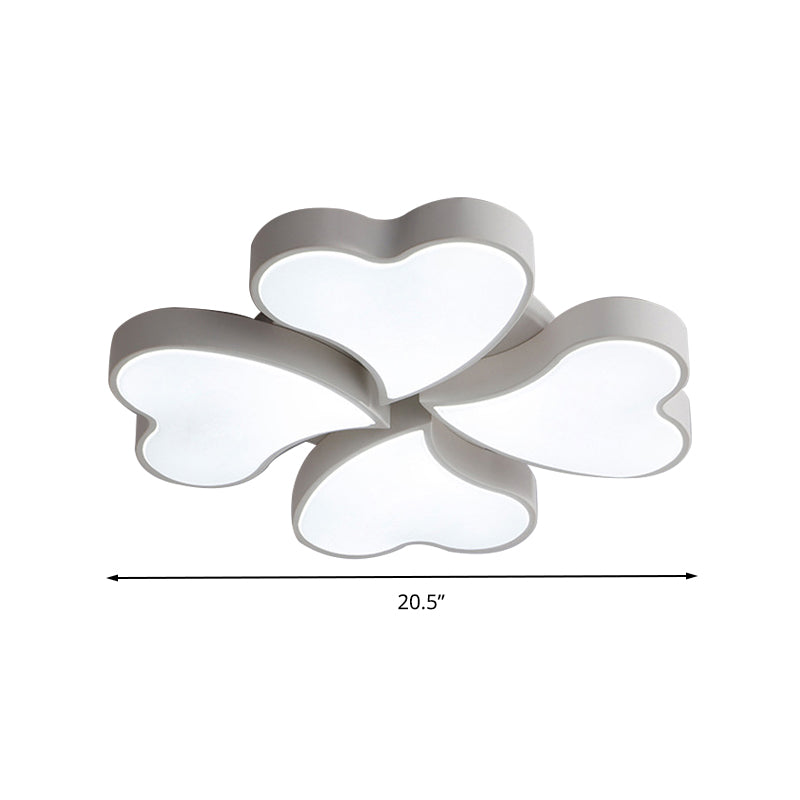 Acrylic Heart Ceiling Light Fixture Art Deco LED Flush Ceiling Lights in White for Bedroom Clearhalo 'Ceiling Lights' 'Close To Ceiling Lights' 'Close to ceiling' Lighting' 192076