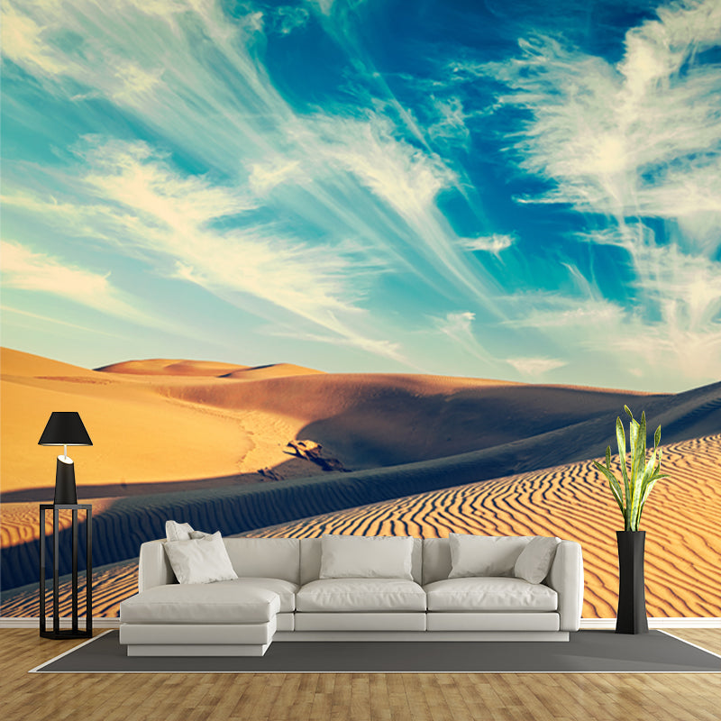 Yellow Contemporary Mural Full-Size View of Desert and Sky Wall Decor for Bedroom Clearhalo 'Wall Decor' 'Wall Mural' 1920766