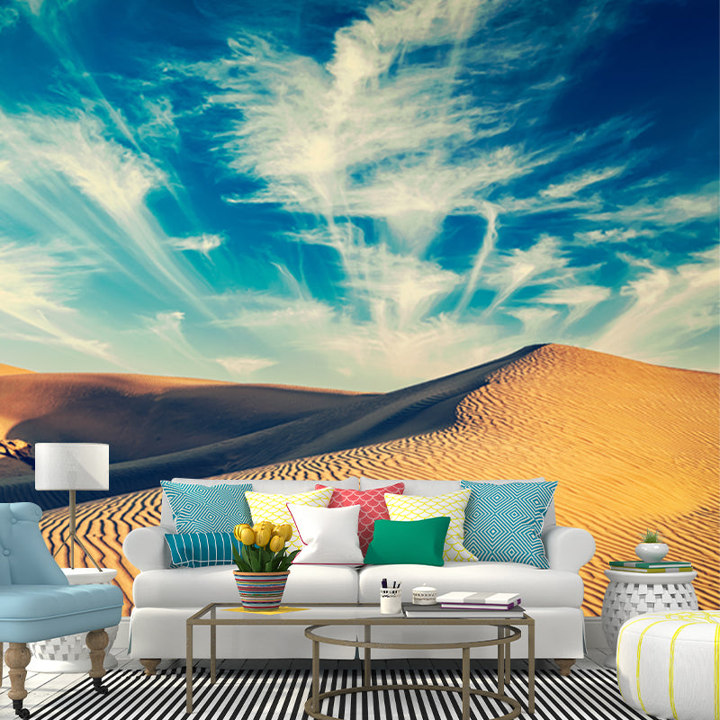 Yellow Contemporary Mural Full-Size View of Desert and Sky Wall Decor for Bedroom Clearhalo 'Wall Decor' 'Wall Mural' 1920767