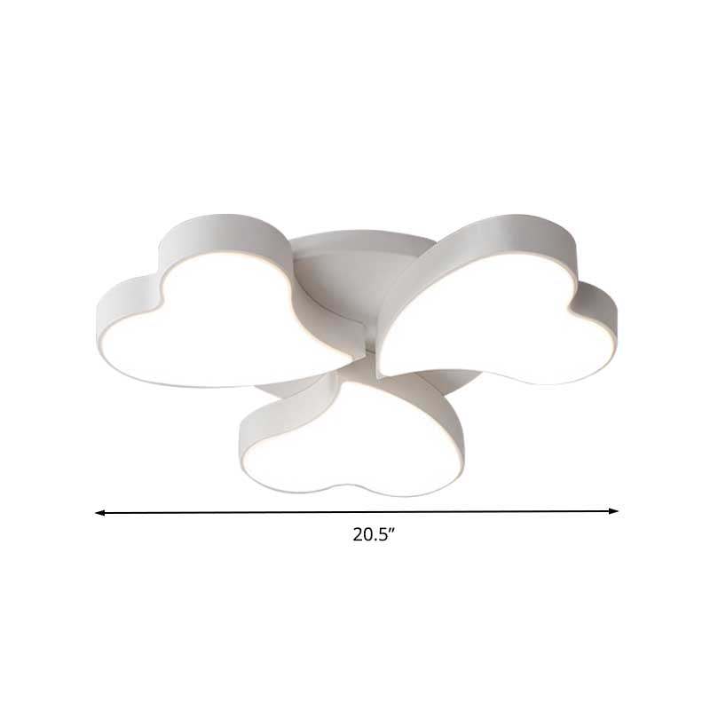 Acrylic Heart Ceiling Light Fixture Art Deco LED Flush Ceiling Lights in White for Bedroom Clearhalo 'Ceiling Lights' 'Close To Ceiling Lights' 'Close to ceiling' Lighting' 192081