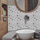 Peel off Terrazzo Wallpaper Panel Set Industrial PVC Wall Covering, 12.2-sq ft (50 Pcs) White 1 Set Clearhalo 'Industrial wall decor' 'Industrial' 'Wallpaper' Wall Decor' 1921814