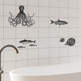 Aquatic Creatures Wallpaper Panels Kids Pick Up Sticks Kitchen Wall Art, 8' x 8" Clearhalo 'Wall Decor' 'Wallpaper' 1922098